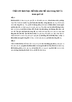 Chất trữ tình được thể hiện như thế nào trong bài Cà mau quê xứ | Văn mẫu 11 Kết nối tri thức