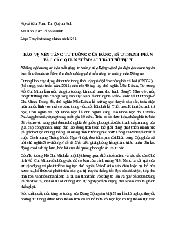 Bảo vệ nền tảng tư tưởng của Đảng, đấu tranh phản bác các quan điểm sai trái thù địch