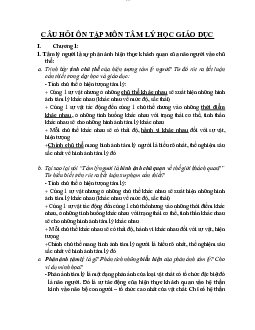 Câu hỏi ôn tập môn tâm lý học giáo dục | Đại học sư phạm Hà nội