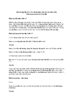 Giải Địa lí 6 Bài 17: Các thành phần chủ yếu của thủy triều. Tuần hoàn nước trên Trái Đất | Cánh diều