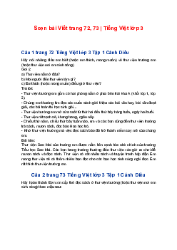 Soạn bài Viết trang 72, 73 | Tiếng Việt lớp 3 Cánh diều