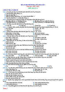 Đề cương ôn tập Địa Lí 11 giữa HK2 năm 2022-2023