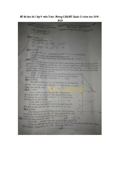 Đề thi học kì 1 lớp 9 môn Toán Phòng GD&ĐT Quận 11 năm học 2019 - 2020