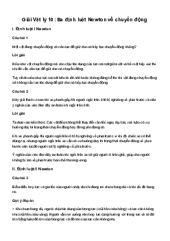 Giải Vật lí 10 Bài 3: Ba định luật Newton về chuyển động | Cánh diều