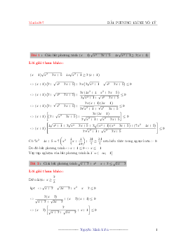 Tuyển tập 30 bài toán bất phương trình vô tỉ – Nguyễn Minh Tiến