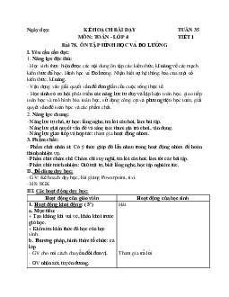 Giáo án Toán lớp 4 Tuần 35 | Chân trời sáng tạo