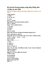 Bộ câu hỏi Rung chuông vàng bằng Tiếng Anh có đáp án mới nhất