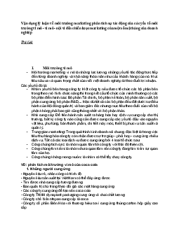 Phân tích sự tác động của các yếu tố môi trường vĩ mô - vi mô - nội vi đến chiến lược marketing của một số mặt hàng của doanh nghiệp