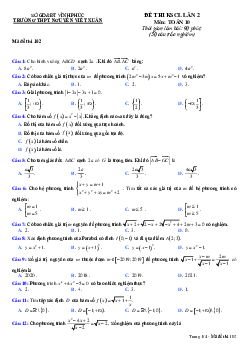 Đề KSCL Toán 10 lần 2 năm 2019 – 2020 trường Nguyễn Viết Xuân – Vĩnh Phúc