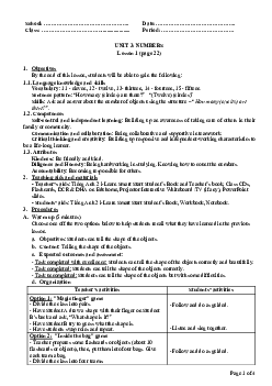 Unit 3: U3L1A| Giáo án Tiếng Anh 2 sách i-Learn Smart Start (Cả năm)