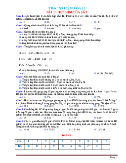 Bài 33 Hợp chất của sắt hóa học 12 (có đáp án)