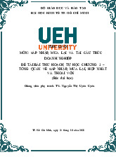 Đề tài:bài thu hoạch tự học chương 1 – tổng quan về sáp nhập, mua lại, hợp nhất và thoái vốn | Tiểu luận môn Sáp nhập, mua lại và tái cấu trúc doanh nghiệp  | Trường Đại học Kinh tế Thành phố Hồ Chí Minh