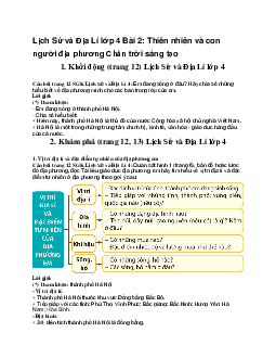 Lịch Sử và Địa Lí lớp 4 Bài 2: Thiên nhiên và con người địa phương | Chân trời sáng tạo