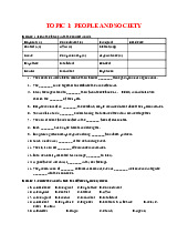 Topic 1: People and society worksheet exercises and activities môn English | Đại học kinh tế Quốc dân