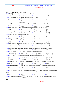 TOP 10 đề thi học kỳ II toán 9 năm 2021-2022 (có đáp án và lời giải chi tiết)