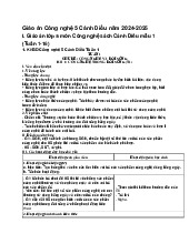 Giáo án Công nghệ 5 Cánh Diều năm 2024-2025