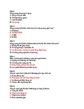 Câu hỏi trắc nghiệm Chương 1 - Tóm tắt mạng truyền thông quang môn Mạng truyền thông quang | Học viện Công Nghệ Bưu Chính Viễn Thông