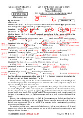 Đề thi tuyển sinh vào lớp 10 THPT năm học 2025-2026 môn Tiếng Anh