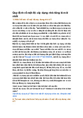 Quy định về mật độ xây dựng nhà riêng lẻ mới nhất