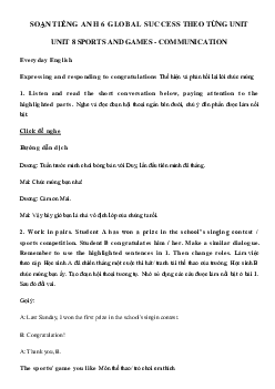 Tiếng Anh lớp 6 Unit 8 Communication