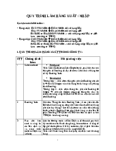 Quy Trình Làm Hàng Xuất / Nhập