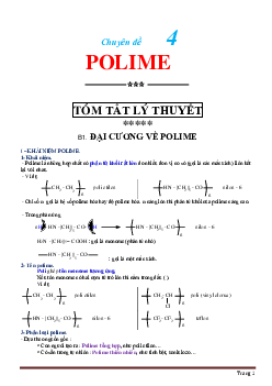 Chuyên đề Polime hóa học 12
