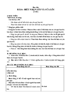 Giáo án Đạo đức 2 sách Chân trời sáng tạo (Cả năm) | Tuần 6