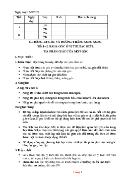 Giáo án hình học toán lớp 7 kết nối tri học kì 1 năm 2022-2023