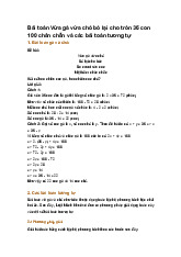 Bài toán Vừa gà vừa chó bó lại cho tròn 36 con 100 chân chẵn và các bài toán tương tự