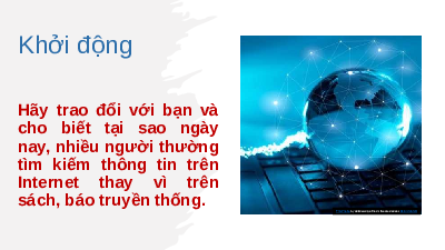 Giáo án điện tử Tin học 8 Bài 2 Chân trời sáng tạo : Thông tin trong môi trường số