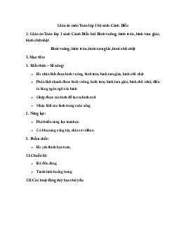 Giáo án môn Toán 1 - Tuần 18 | sách Cánh Diều (Cả năm)