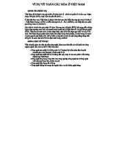 VÍ DỤ TOÀN CẦU HÓA Ở VIỆT NAM: KINH TẾ & KHOA HỌC KĨ THUẬT