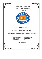 Cơ sở lý luận hình thành tư tưởng Hồ Chí Minh | Bài thảo luận Tư tưởng Hồ Chí Minh