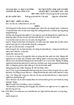 TOP 31 Đề thi Chuyên vào lớp 10 môn Ngữ văn năm 2019 - 2020