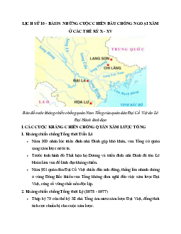 Lịch sử 10 bài 19: Những cuộc kháng chiến chống ngoại xâm ở các thế kỉ X - XV