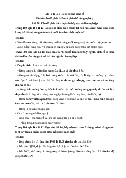 Giải bài tập SGK Địa Lý lớp 12 Bài 24: Vấn đề phát triển ngành thủy sản và lâm nghiệp