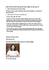 Phân biệt quyền thành lập, quản lý doanh nghiệp và quyền góp vốn môn Lí luận nhà nước và pháp luật | Trường đại học Mở Hà Nội