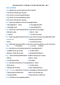 Đề thi học kì 2 lớp 10 môn Địa lí Kết nối tri thức năm 2023 - Đề 2