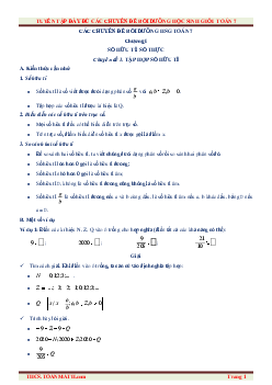 Tuyển tập đầy đủ các chuyên đề bồi dưỡng học sinh giỏi Toán 7
