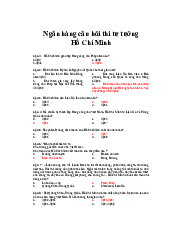 Câu hỏi trắc nghiệm Tư tưởng Hồ Chí Minh | Đại học Bách Khoa Hà Nội