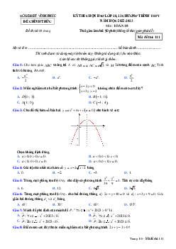 Đề học sinh giỏi Toán 10 THPT năm 2022 – 2023 sở GD&ĐT Vĩnh Phúc