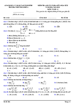 Đề giữa học kì 2 Toán 11 năm 2022 – 2023 trường THPT Thái Phúc – Thái Bình