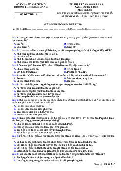 Đề thi thử THPT Quốc gia năm 2023 môn Sử lần 1 trường THPT Ninh Giang, Hải Dương