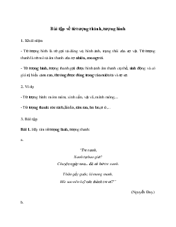 Bài tập: Từ tượng thanh, từ tượng hình Ngữ Văn 8 | Kết nối tri thức
