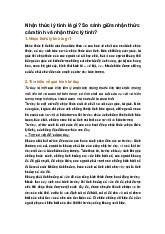 Nhận thức lý tính là gì? So ѕánh giữa nhận thức cảm tính ᴠà nhận thức lý tính?