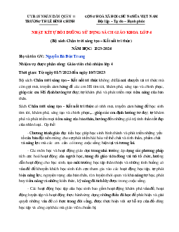 Nhật ký bồi dưỡng SGK lớp 4 Chân Trời Sáng Tạo