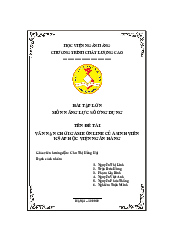 Bài Tập Lớn: Vấn Nạn Chơi Game Online Của Sinh Viênk9 Ap Học Viện Ngân Hàng | Năng Lực Số Ứng Dụng