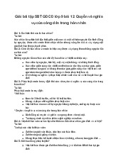 Giải bài tập SBT GDCD lớp 9 bài 12: Quyền và nghĩa vụ của công dân trong hôn nhân