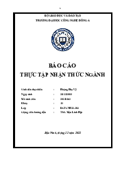 Báo cáo Thực tập nhận thức ngành | Đại học Công nghệ Đông Á