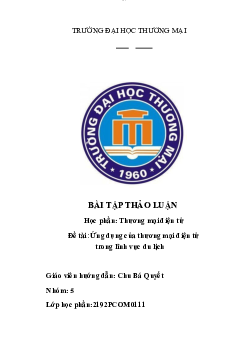 Ứng dụng của thương mại điện tử trong lĩnh vực du lịch | Thương mại điện tử | Đại học Thương mại